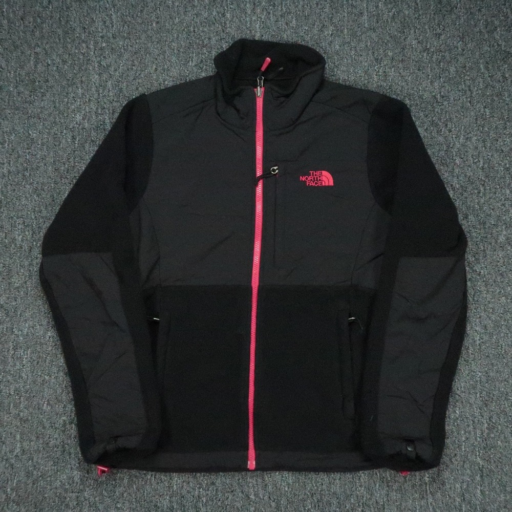 The North Face Jacket Womens Small Black Pink Denali Polartec Full Zip Pockets